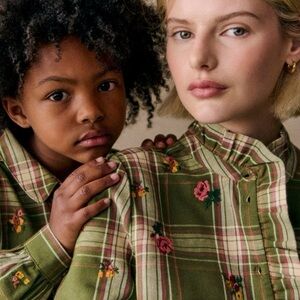 Sézane CHLO Flowery Embroidery Tile Fields Size UE 36/ US 4